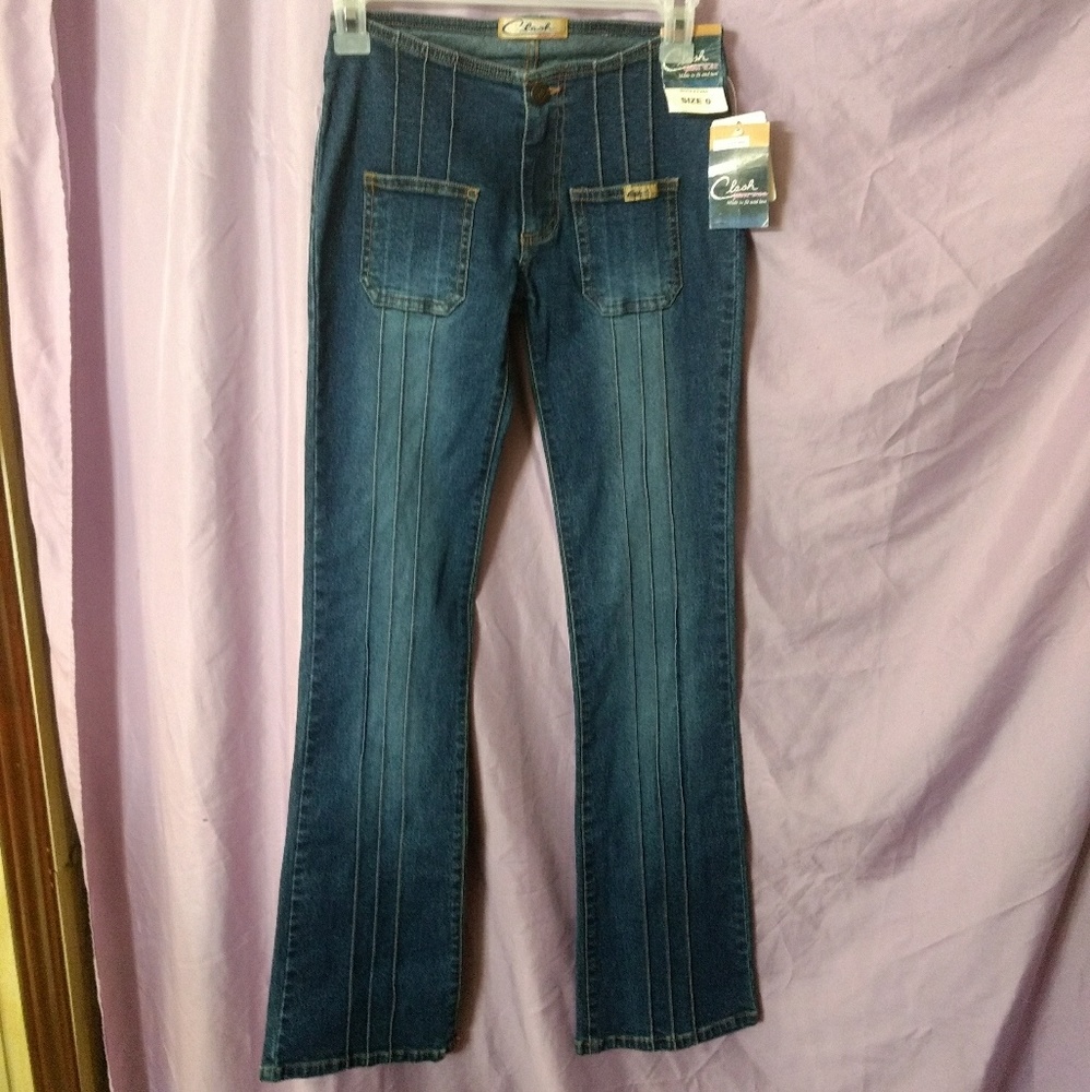 Clash jeans with ribbed front